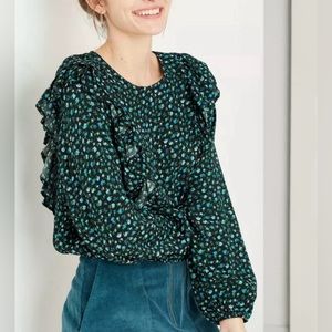 Wild Fable Floral Print long Sleeve Ruffle Blouse